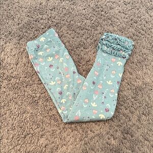 Ruffle Butts Floral Kids Leggings - Blue and Pink